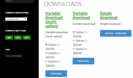 Currency Switcher for Easy Digital Downloads - Product prices in USD