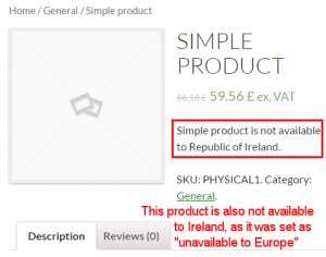 Prices by Country - Simple product not available